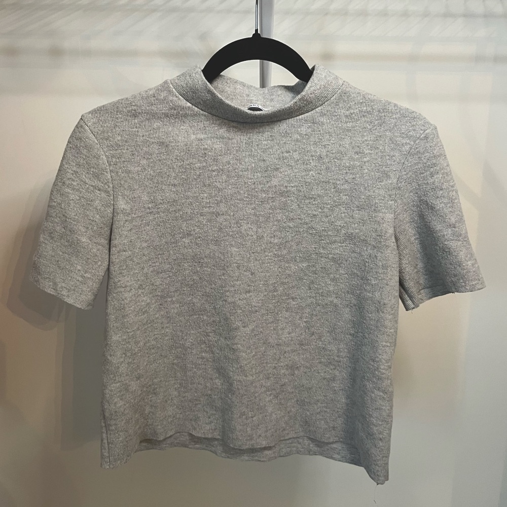 High quality wool short sleeve cropped top